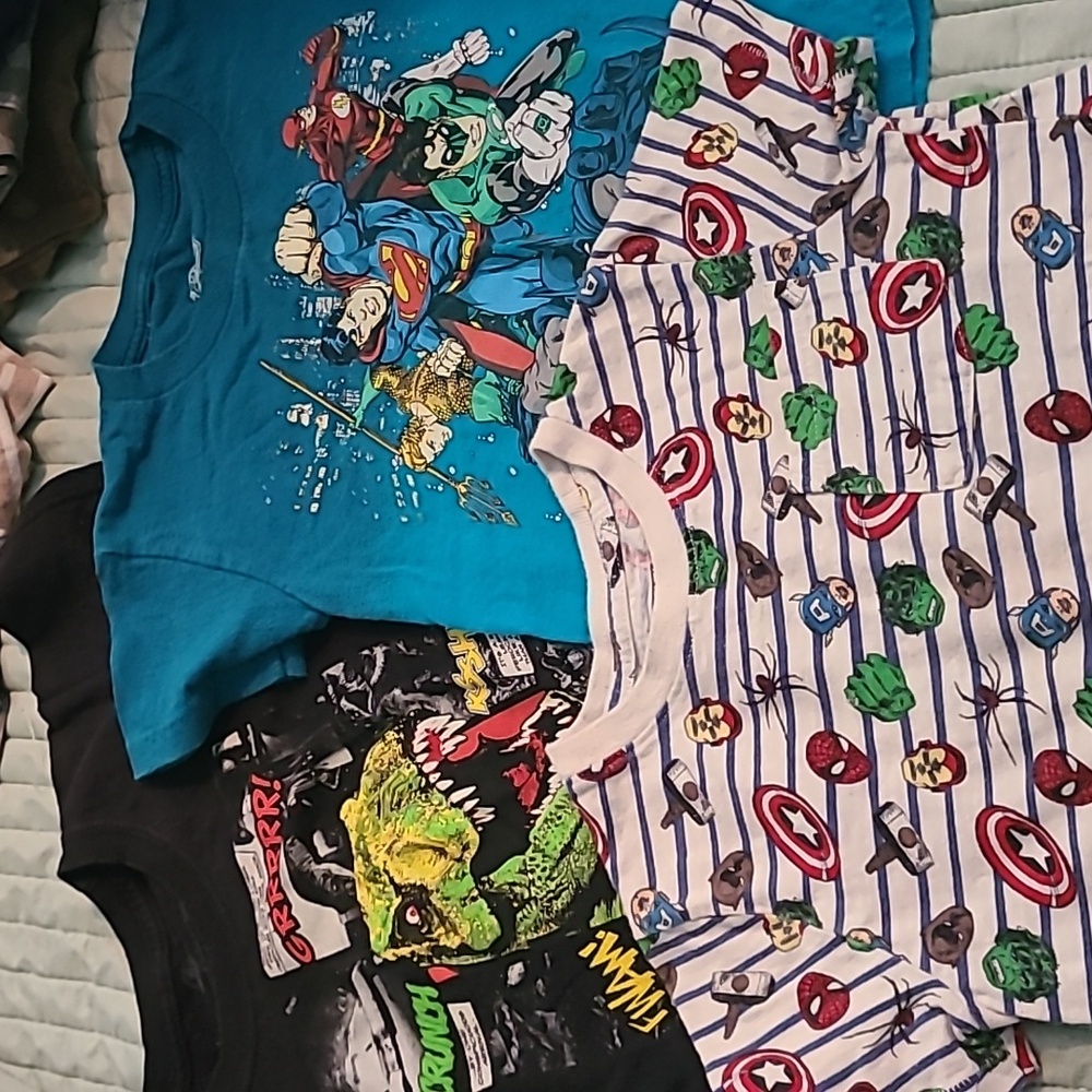 Boys tshirts, Jurassic Park, DC and Marvel